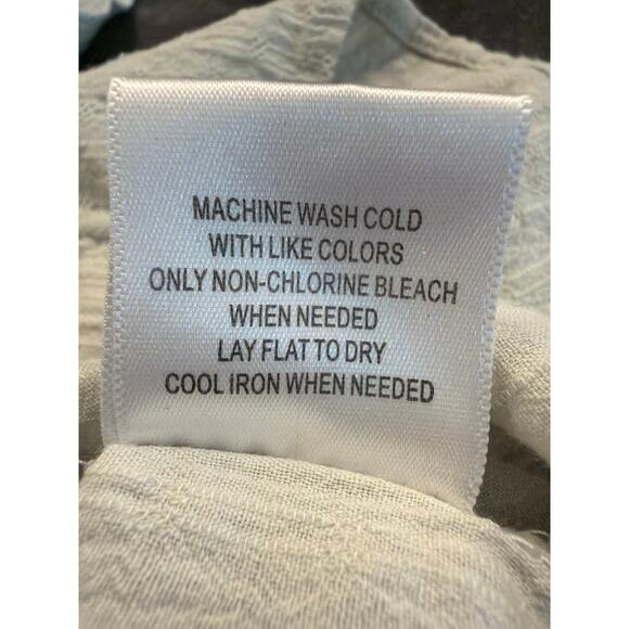 Modcloth 100% Cotton taupe tie front blouse MED - Picture 5 of 8